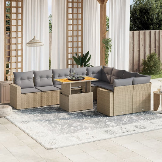 Sofasæt Til Haven 10 Dele Med Hynder Polyrattan - Hovedbillede