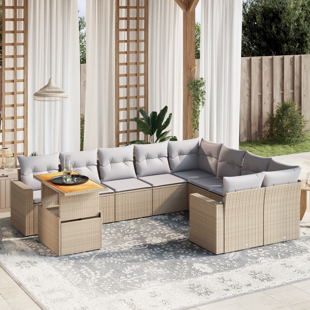 Sofasæt Til Haven 10 Dele Med Hynder Polyrattan - Variant 3271479