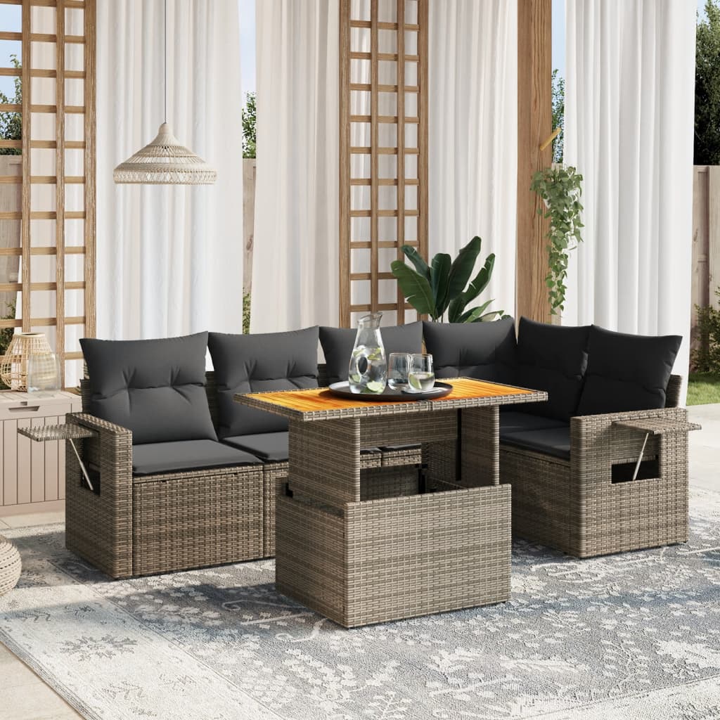 Sofasæt Til Haven 6 Dele Med Hynder Polyrattan - Variant 3271746