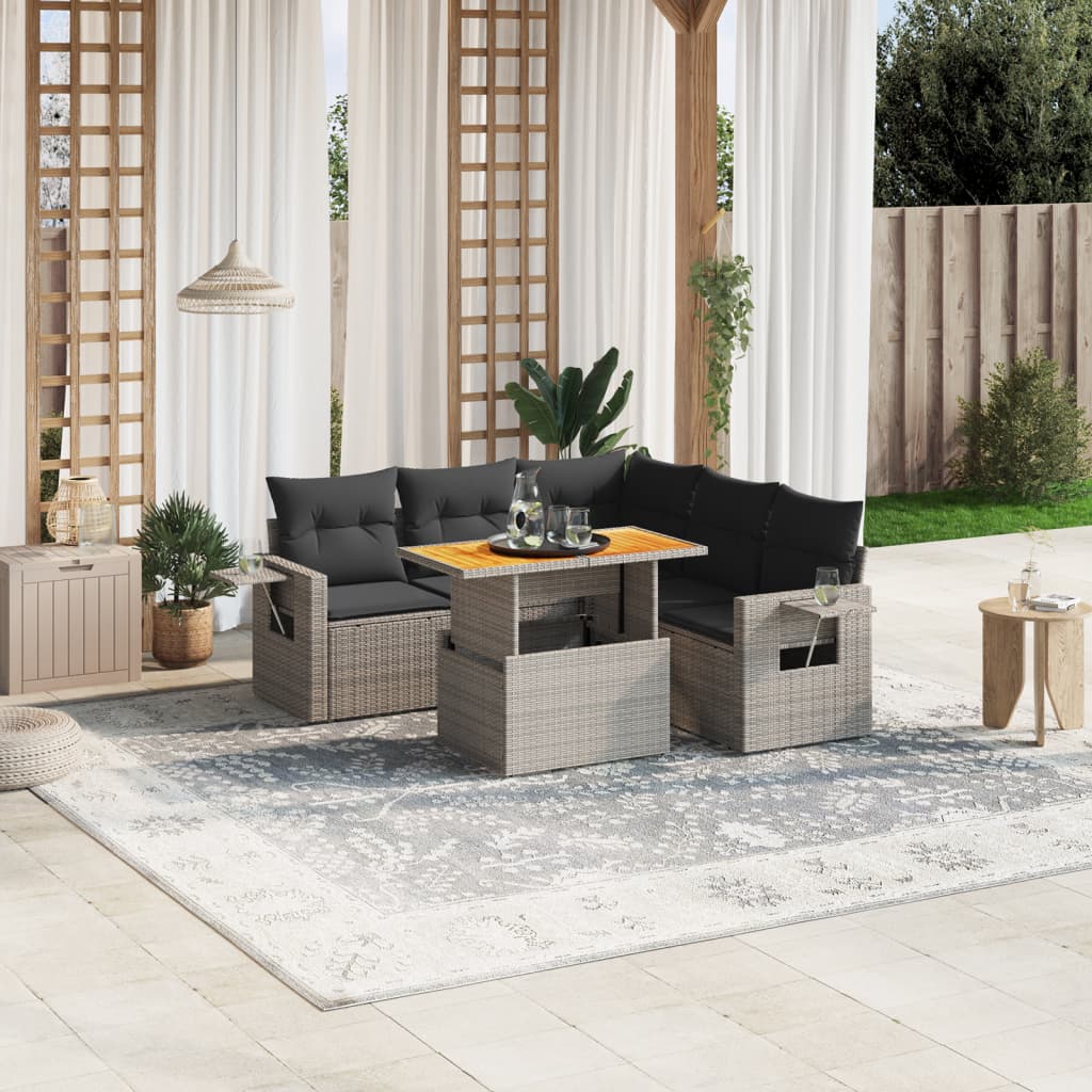 Sofasæt Til Haven 6 Dele Med Hynder Polyrattan - Variant 3271753