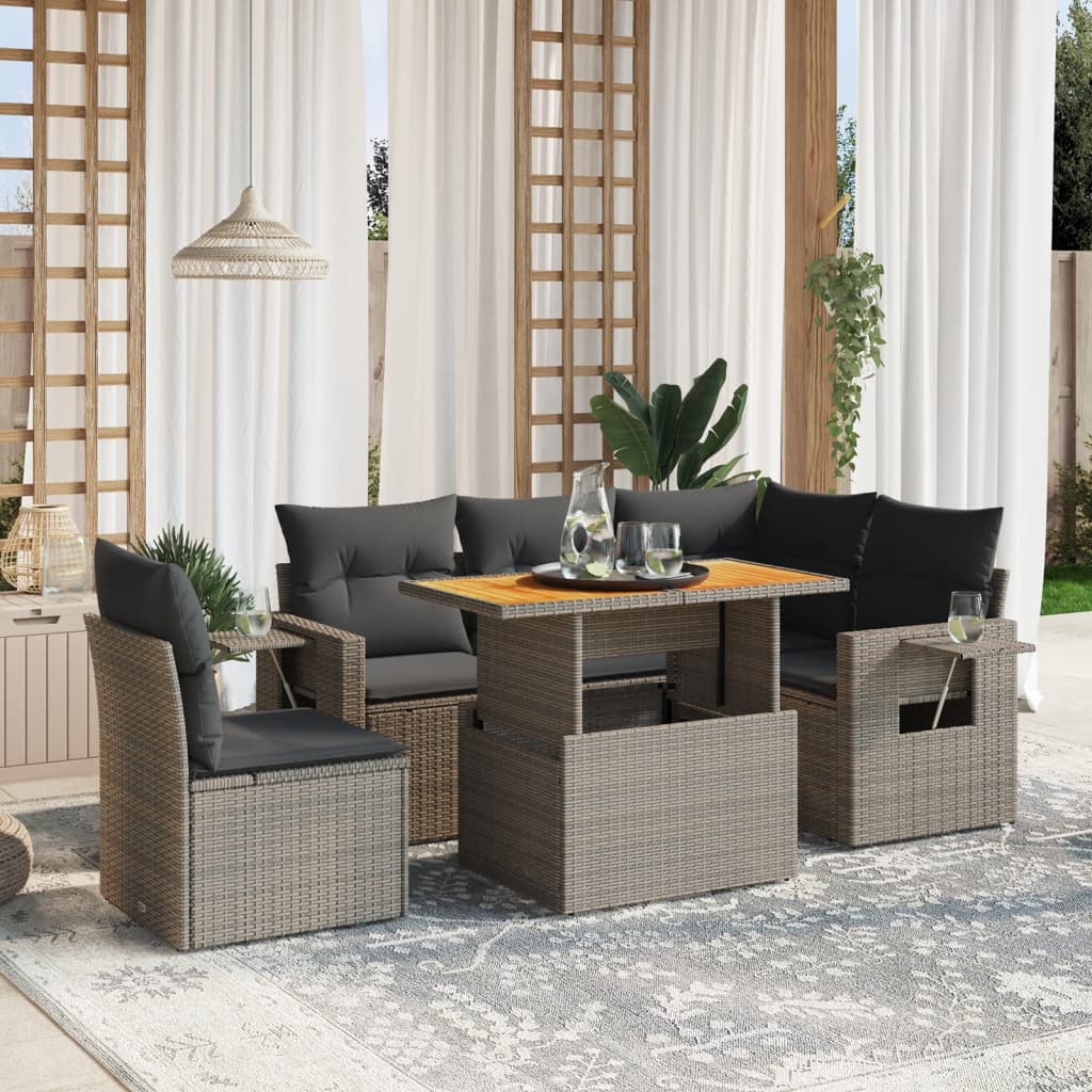 Sofasæt Til Haven 6 Dele Med Hynder Polyrattan - Variant 3271760