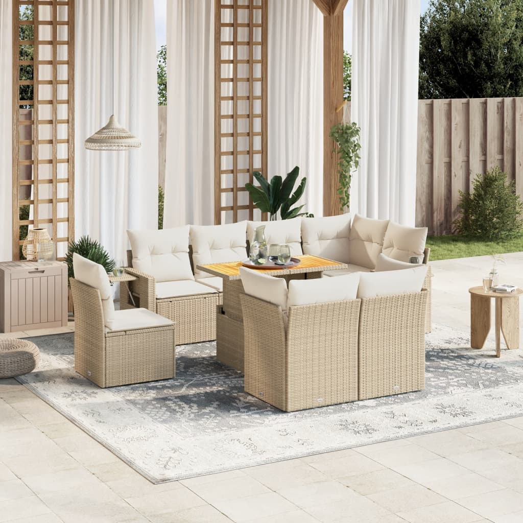Sofasæt Til Haven 9 Dele Med Hynder Polyrattan - Variant 3271849