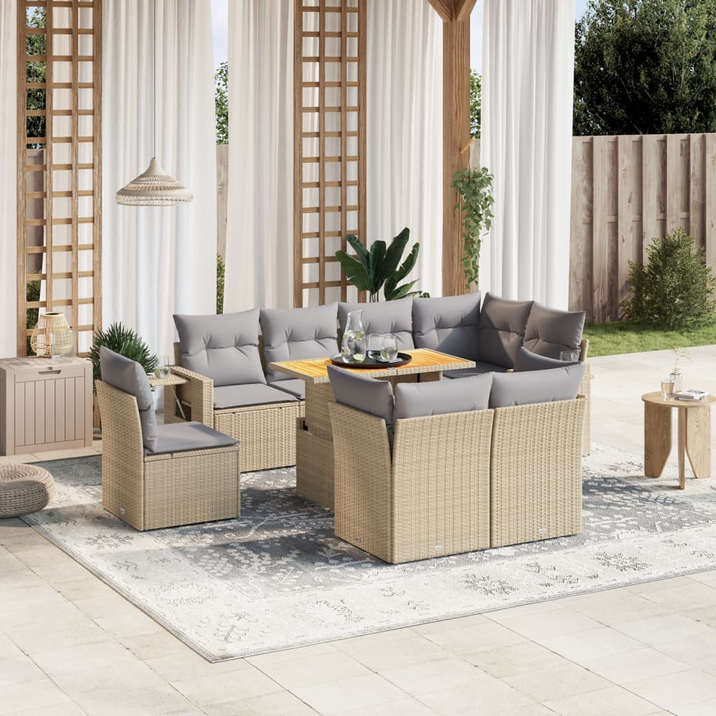 Sofasæt Til Haven 9 Dele Med Hynder Polyrattan - Variant 3271850