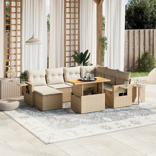Sofasæt Til Haven 8 Dele Med Hynder Polyrattan - Hovedbillede