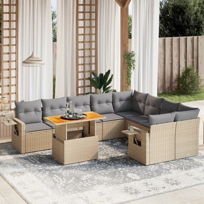 Sofasæt Til Haven 10 Dele Med Hynder Polyrattan - Hovedbillede