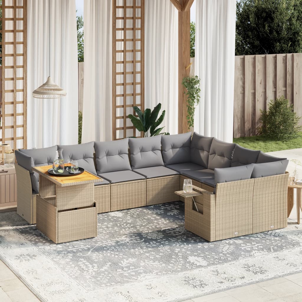 Sofasæt Til Haven 10 Dele Med Hynder Polyrattan - Variant 3271920