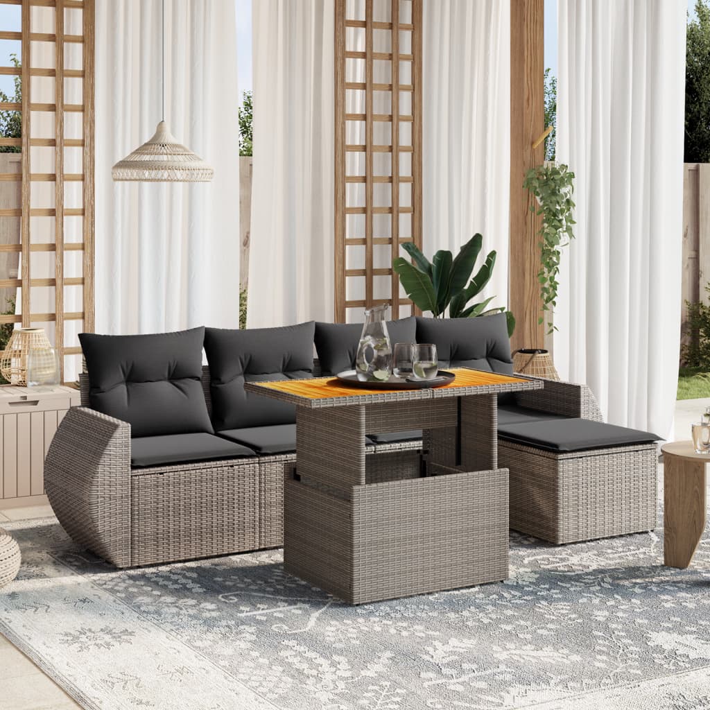 Sofasæt Til Haven 6 Dele Med Hynder Polyrattan - Variant 3272173