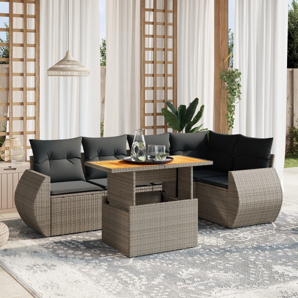 Sofasæt Til Haven 6 Dele Med Hynder Polyrattan - Variant 3272187