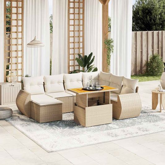 Sofasæt Til Haven 8 Dele Med Hynder Polyrattan - Hovedbillede