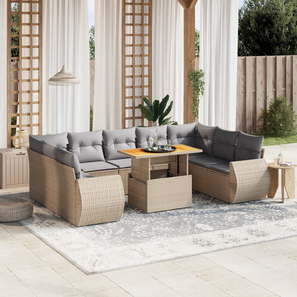 Sofasæt Til Haven 10 Dele Med Hynder Polyrattan - Variant 3272340