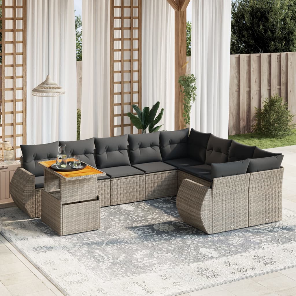 Sofasæt Til Haven 10 Dele Med Hynder Polyrattan - Variant 3272362