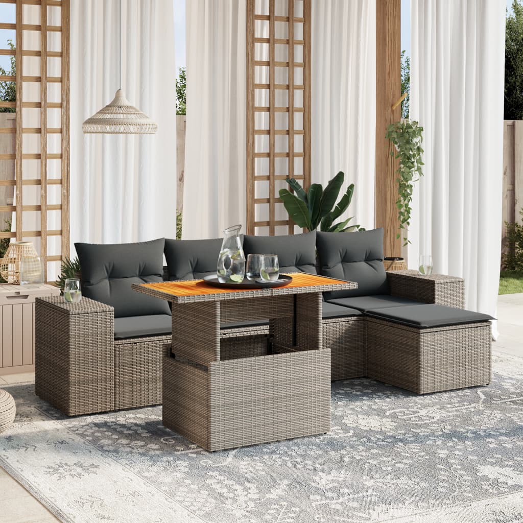 Sofasæt Til Haven 6 Dele Med Hynder Polyrattan - Variant 3272614