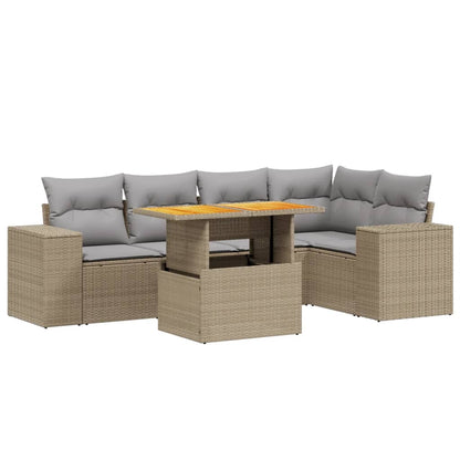 Sofasæt Til Haven 6 Dele Med Hynder Polyrattan - Billede 2