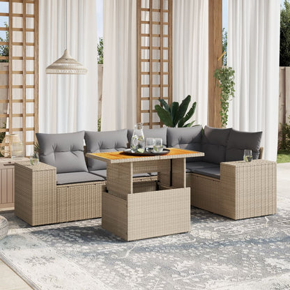 Sofasæt Til Haven 6 Dele Med Hynder Polyrattan - Hovedbillede