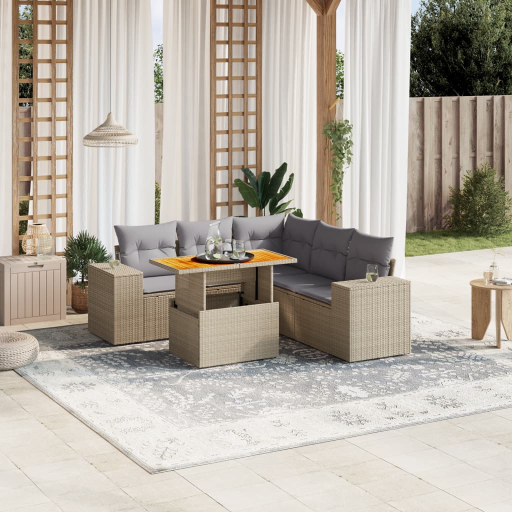 Sofasæt Til Haven 6 Dele Med Hynder Polyrattan - Variant 3272634