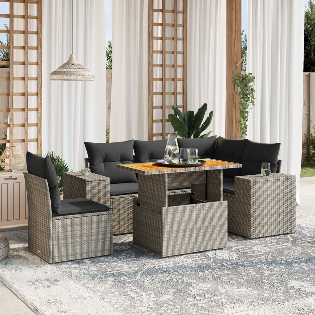 Sofasæt Til Haven 6 Dele Med Hynder Polyrattan - Variant 3272642