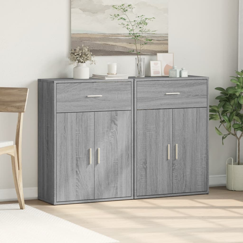 Skænke 2 Stk. 60X30X84 Cm Konstrueret Træ Etræsfarve