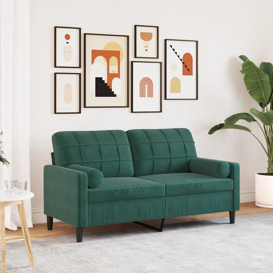 2-Personers Sofa Med Pyntepuder Velour