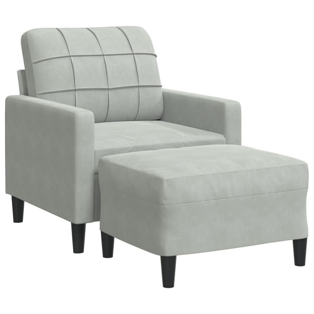 Sofastol Med Fodskammel 60 Cm Velour