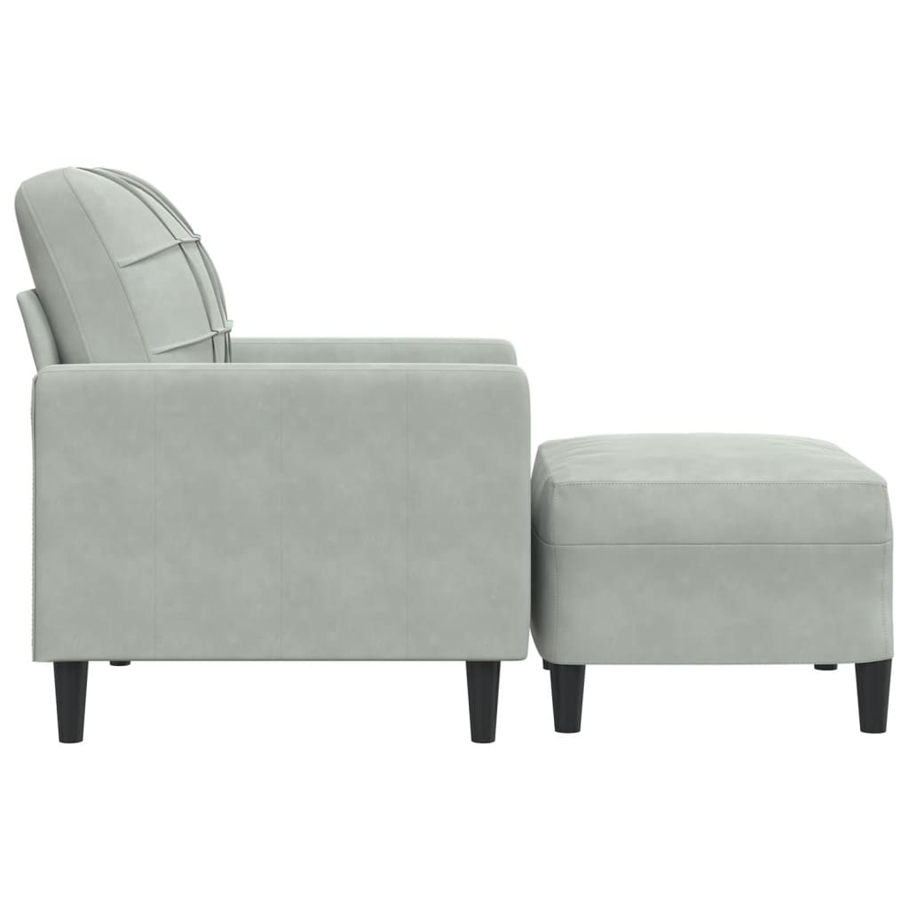 Sofastol Med Fodskammel 60 Cm Velour