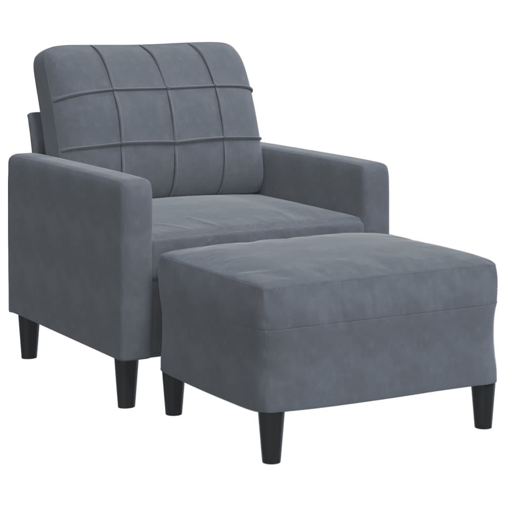 Sofastol Med Fodskammel 60 Cm Velour