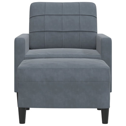 Sofastol Med Fodskammel 60 Cm Velour