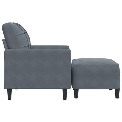 Sofastol Med Fodskammel 60 Cm Velour