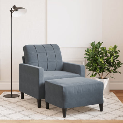 Sofastol Med Fodskammel 60 Cm Velour