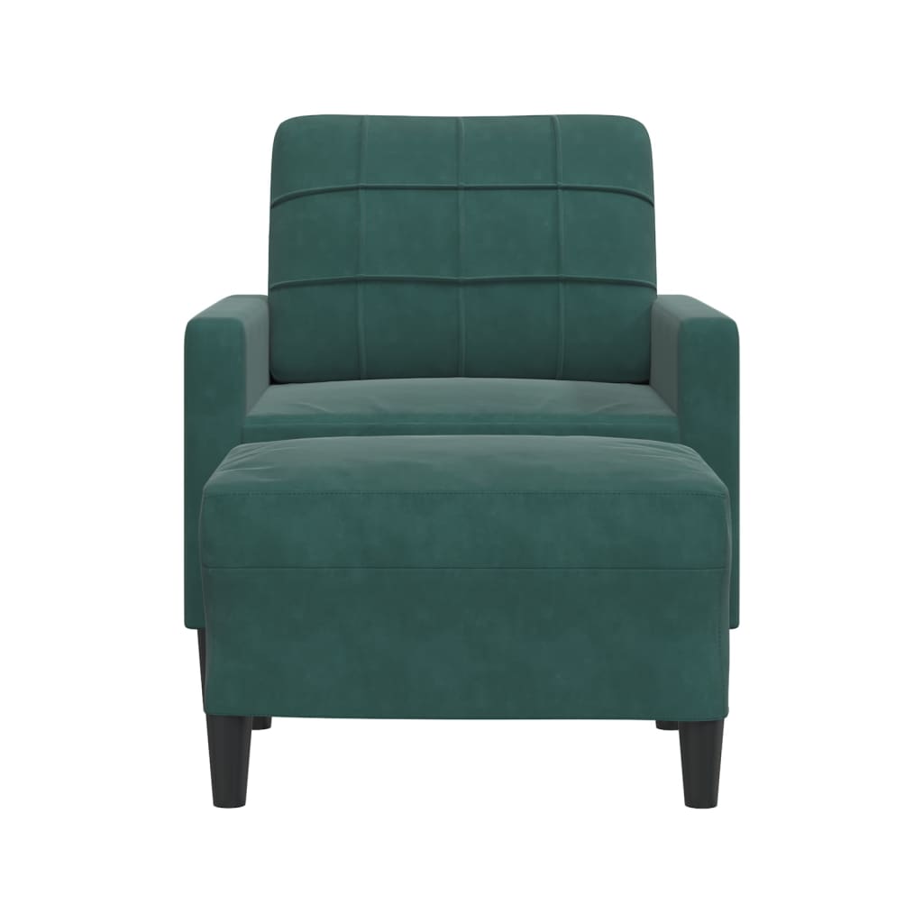 Sofastol Med Fodskammel 60 Cm Velour