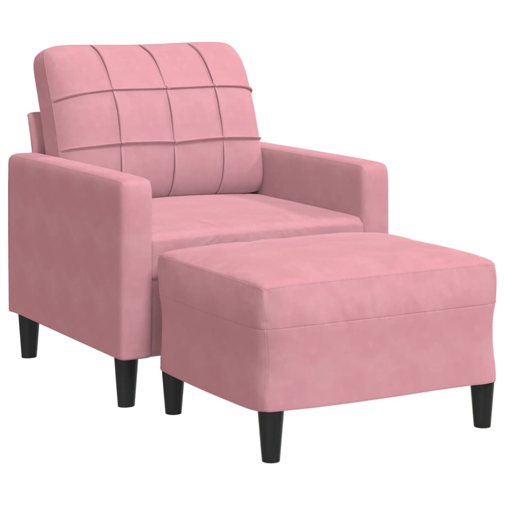Sofastol Med Fodskammel 60 Cm Velour