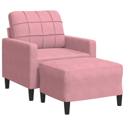 Sofastol Med Fodskammel 60 Cm Velour