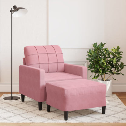 Sofastol Med Fodskammel 60 Cm Velour