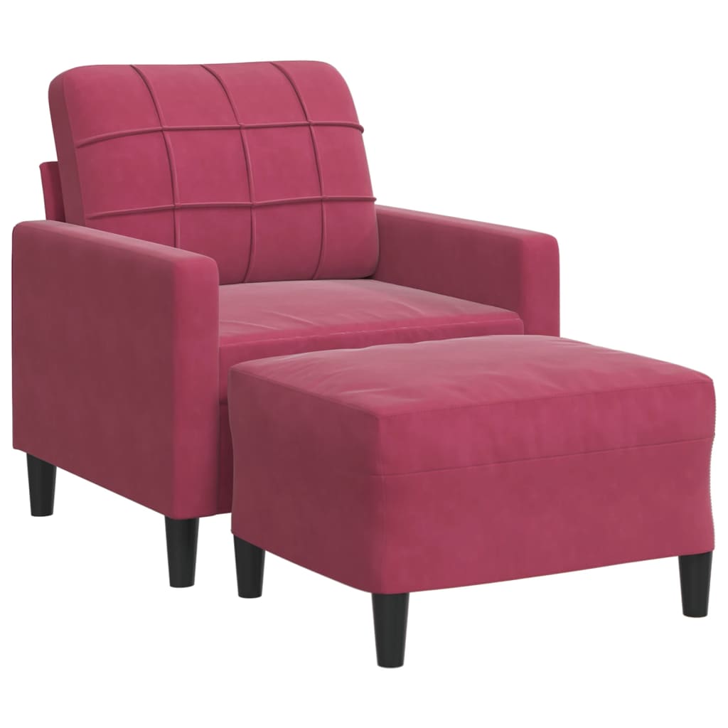 Sofastol Med Fodskammel 60 Cm Velour