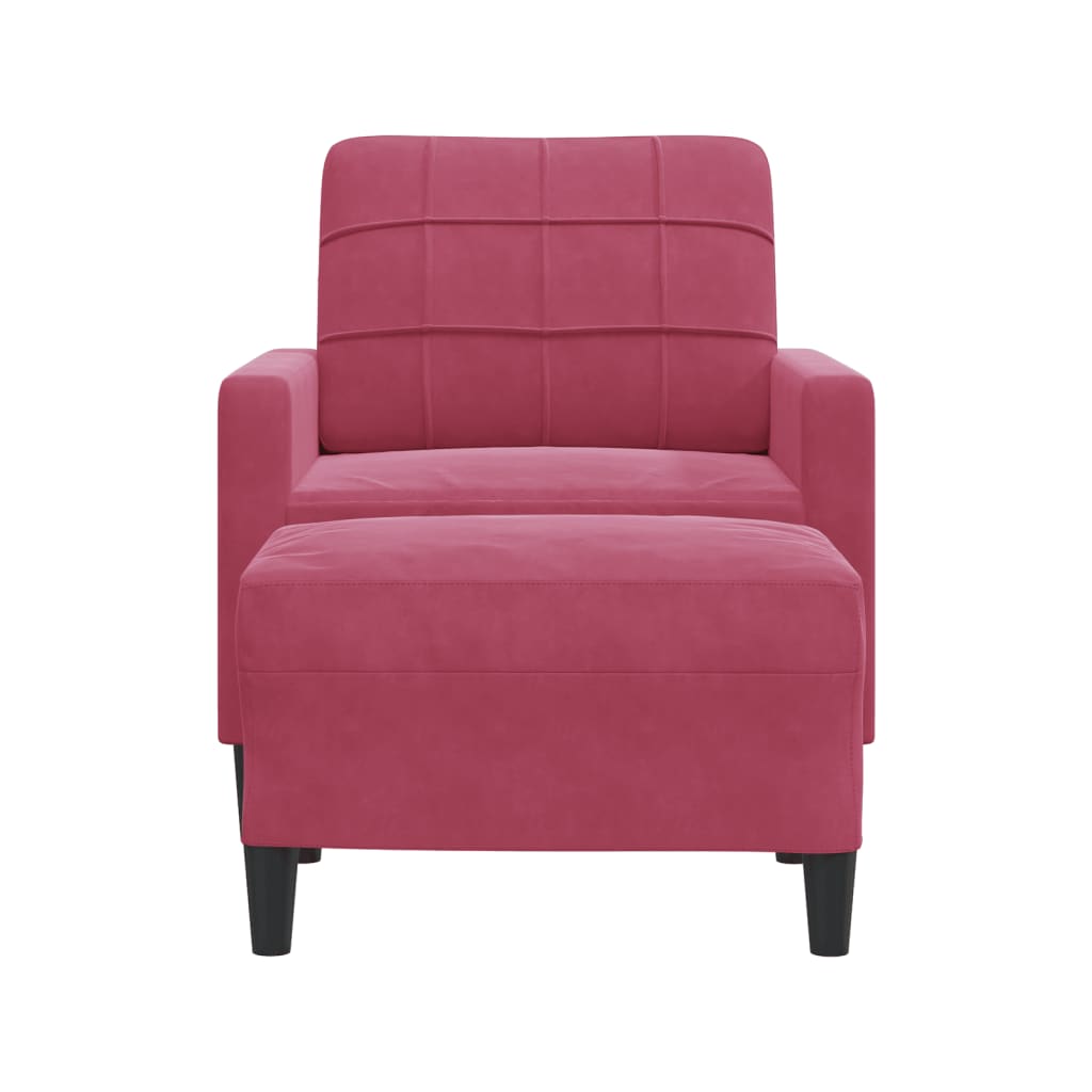 Sofastol Med Fodskammel 60 Cm Velour