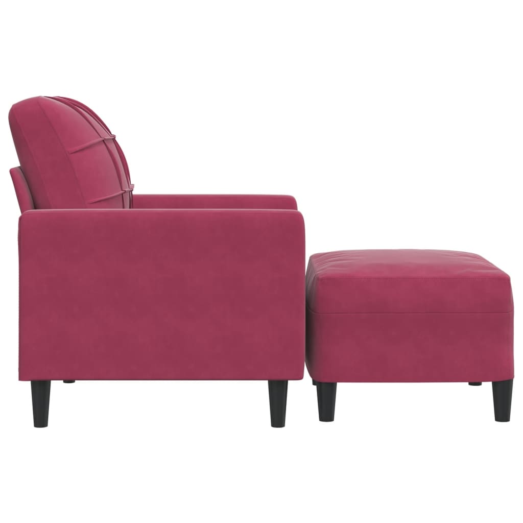 Sofastol Med Fodskammel 60 Cm Velour