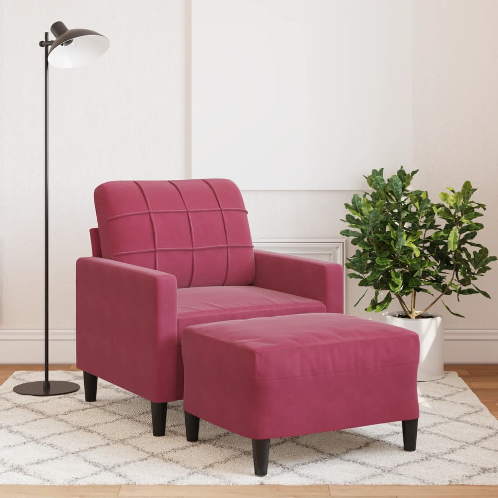 Sofastol Med Fodskammel 60 Cm Velour