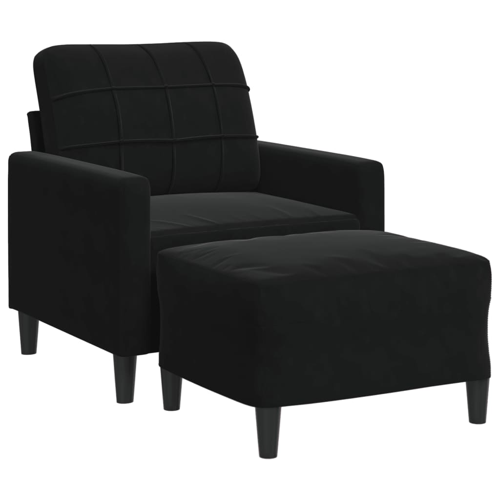 Sofastol Med Fodskammel 60 Cm Velour
