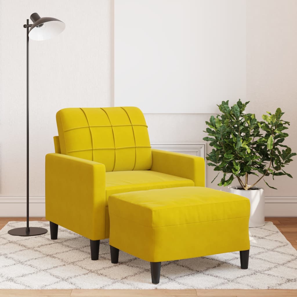 Sofastol Med Fodskammel 60 Cm Velour