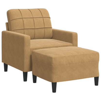 Sofastol Med Fodskammel 60 Cm Velour