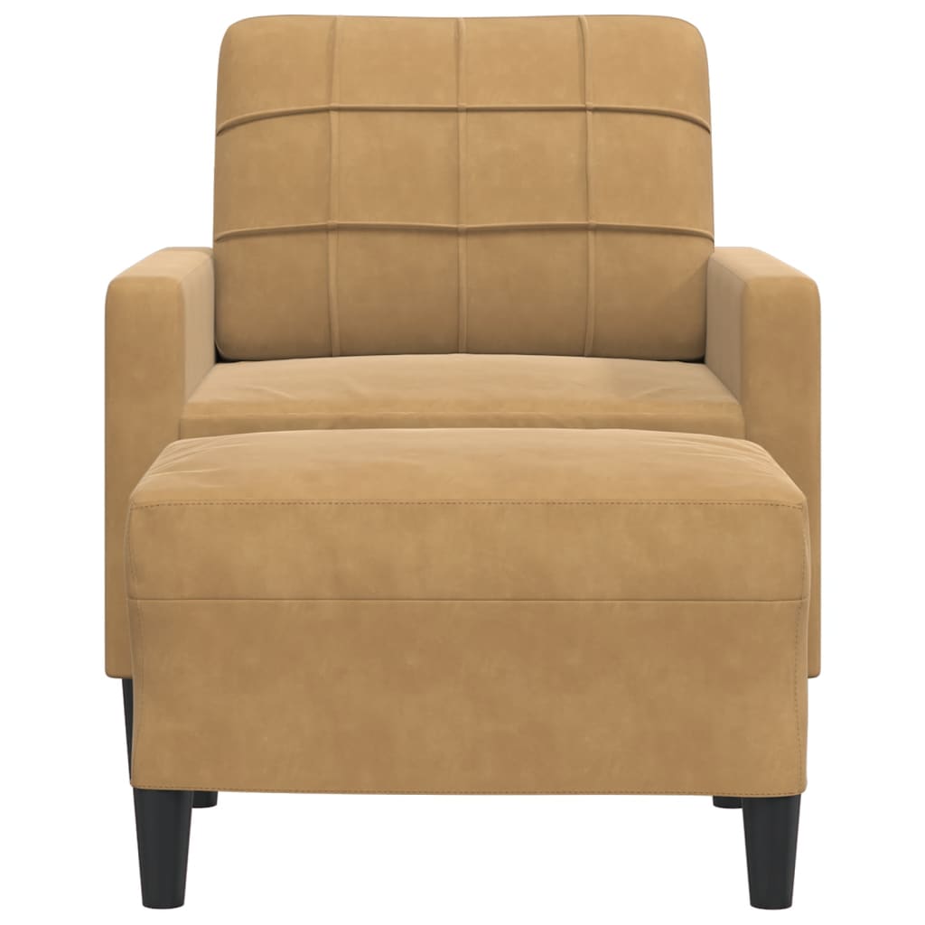 Sofastol Med Fodskammel 60 Cm Velour