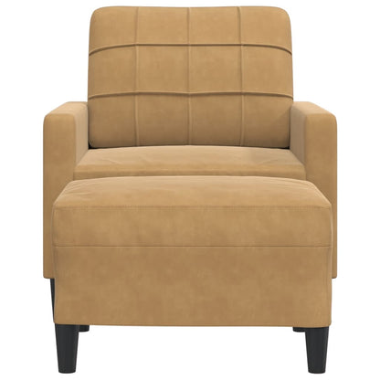 Sofastol Med Fodskammel 60 Cm Velour