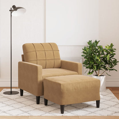 Sofastol Med Fodskammel 60 Cm Velour