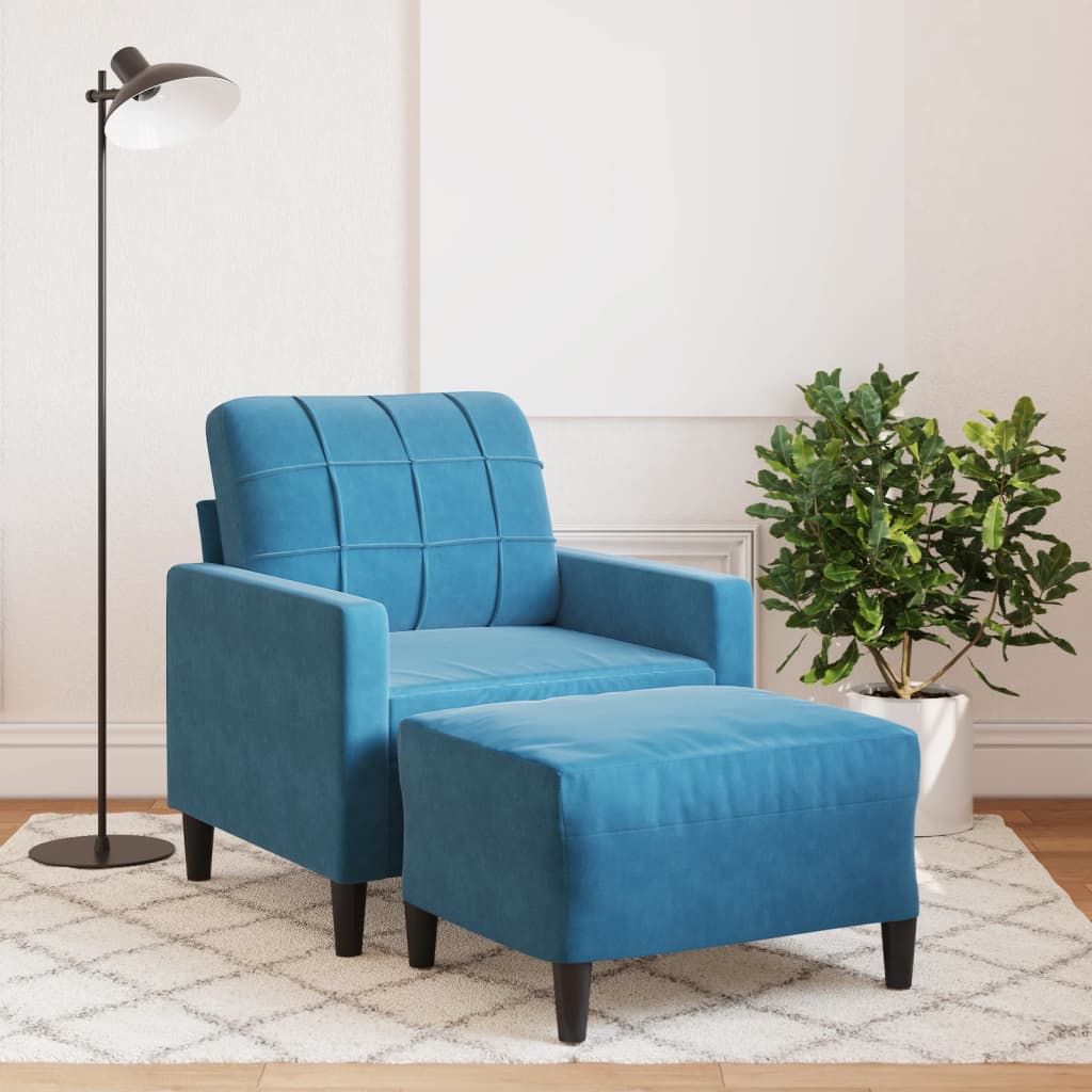 Sofastol Med Fodskammel 60 Cm Velour