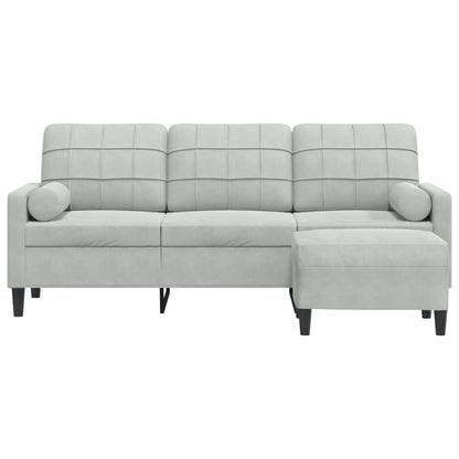 3-Personers Sofa Med Fodskammel Velour