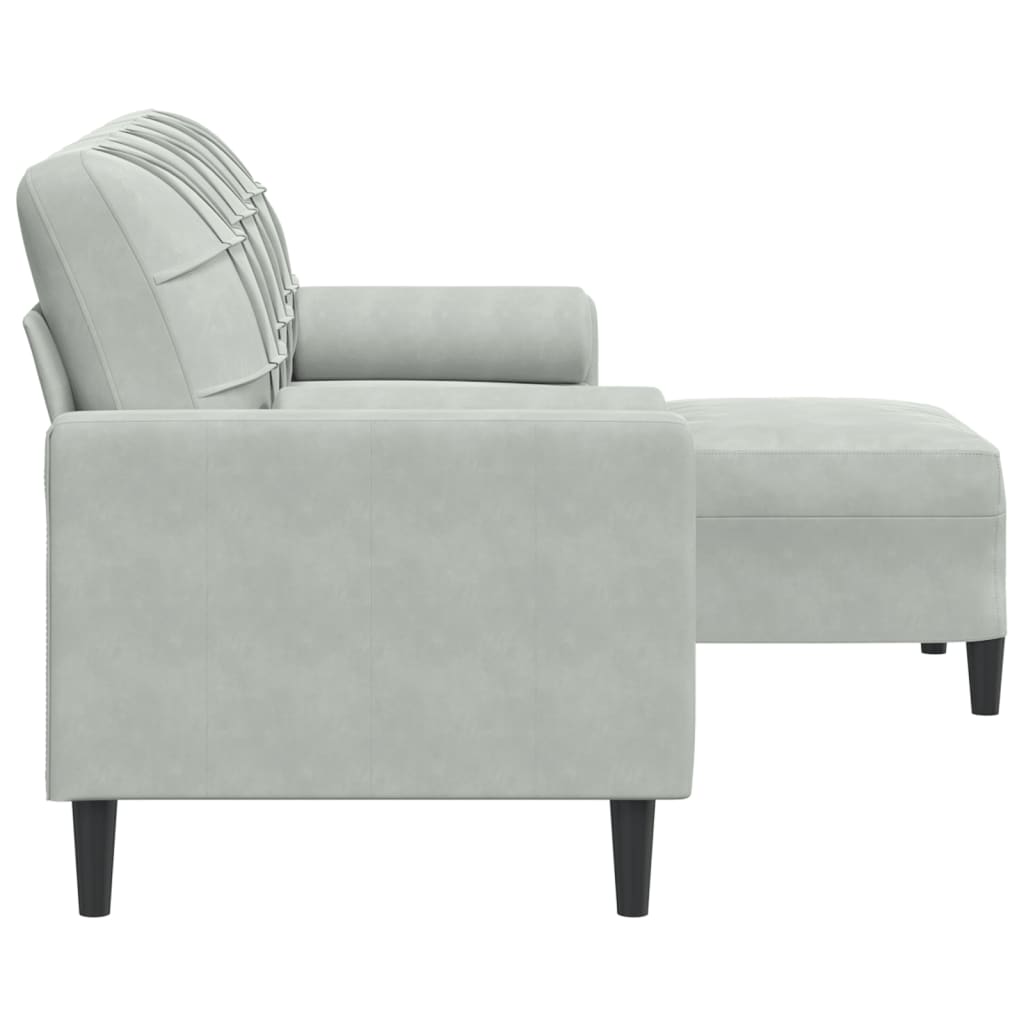 3-Personers Sofa Med Fodskammel Velour