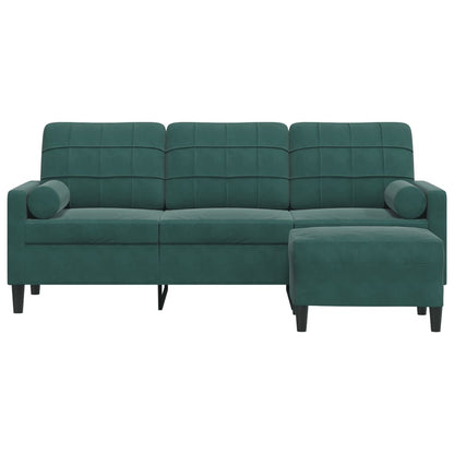 3-Personers Sofa Med Fodskammel Velour