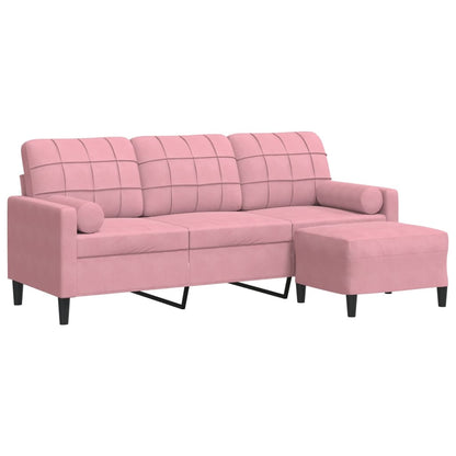 3-Personers Sofa Med Fodskammel Velour