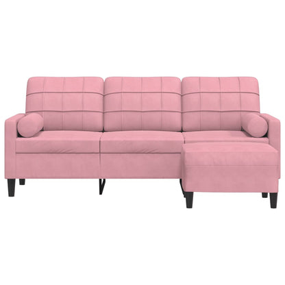 3-Personers Sofa Med Fodskammel Velour