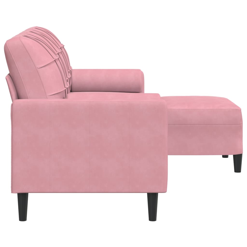 3-Personers Sofa Med Fodskammel Velour