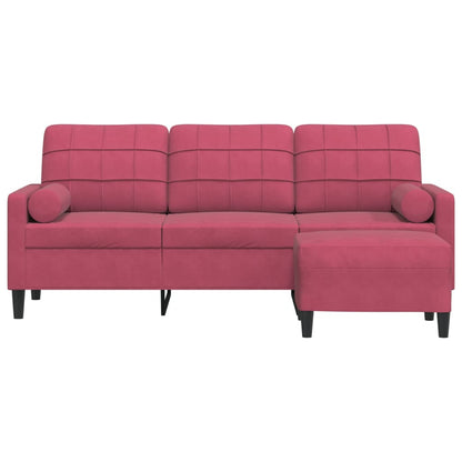3-Personers Sofa Med Fodskammel Velour
